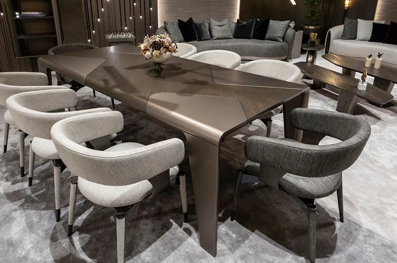 Casa Padrino Luxus Esstisch Dunkelbraun / Bronze 235 x 110 x H. 77 cm - Rechteckiger Esszimmertisch - Esszimmer Möbel - Hotel Möbel - Luxus Möbel - Luxus Qualität