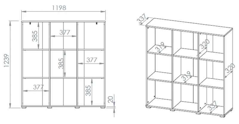 Offenes Regal Odelis 120 cm Lindberg-Eiche