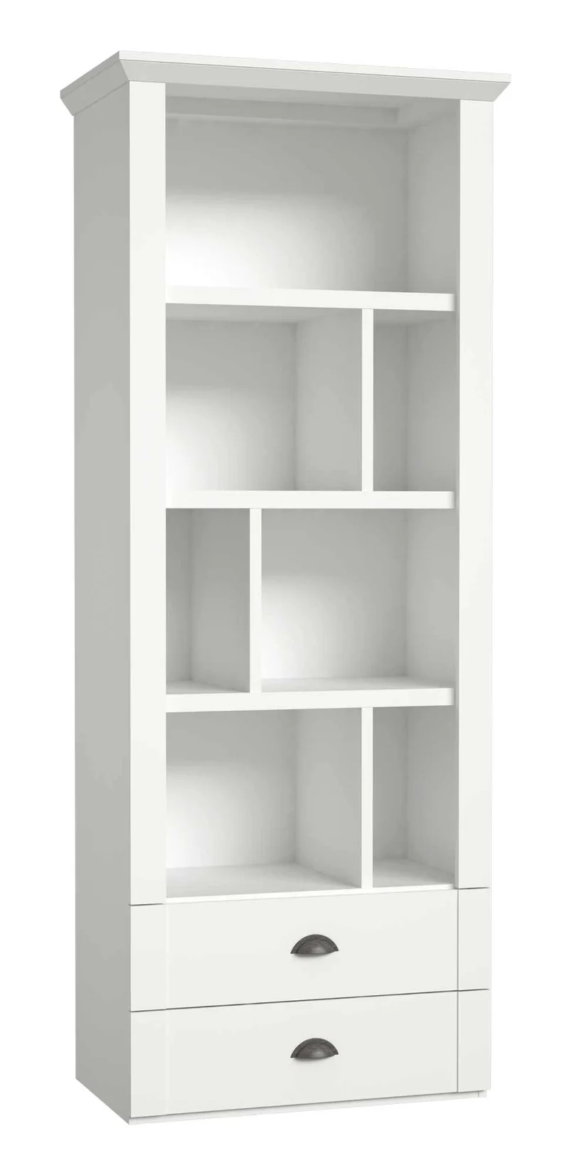Bücherregal Regal MARIDA mit 2 Schubladen Optik: Weiß matt von Forte