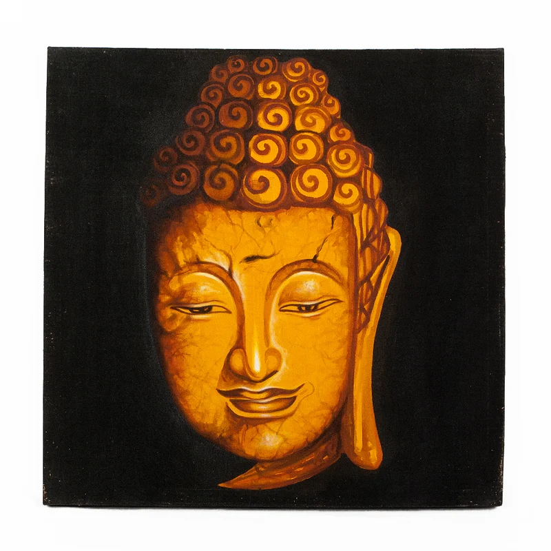 Wandbild BUDDHA 60x60cm auf Leinwand Handmade Holzrahmen