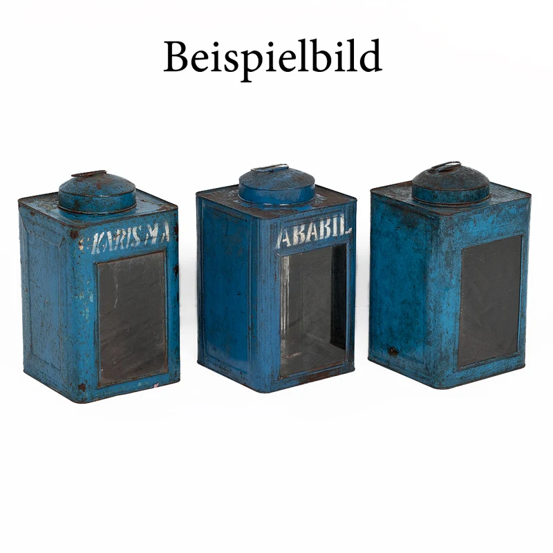 Metall Laterne CRACK ca. H40cm Antik-Blau