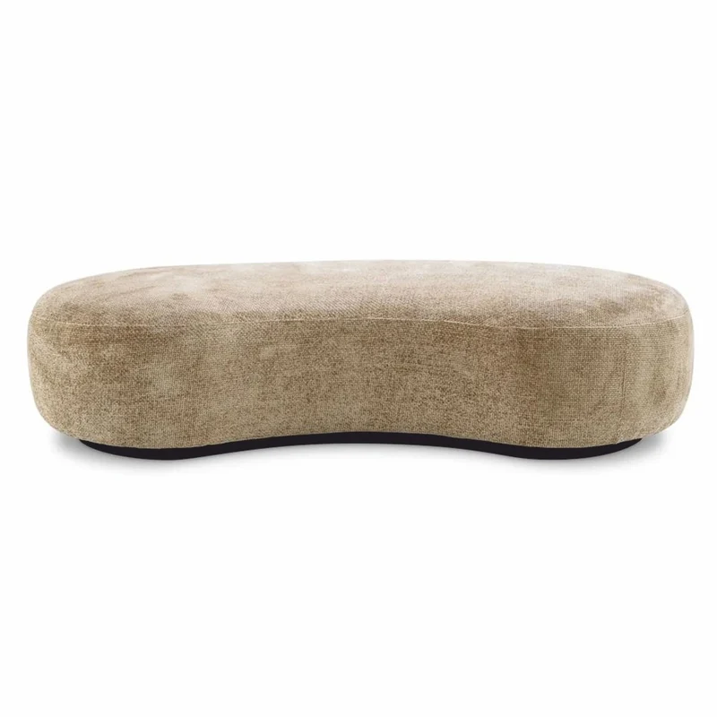 Casa Padrino Luxus Sitzbank Sandfarben / Schwarz 180 cm - Wohnzimmer & Hotel Möbel