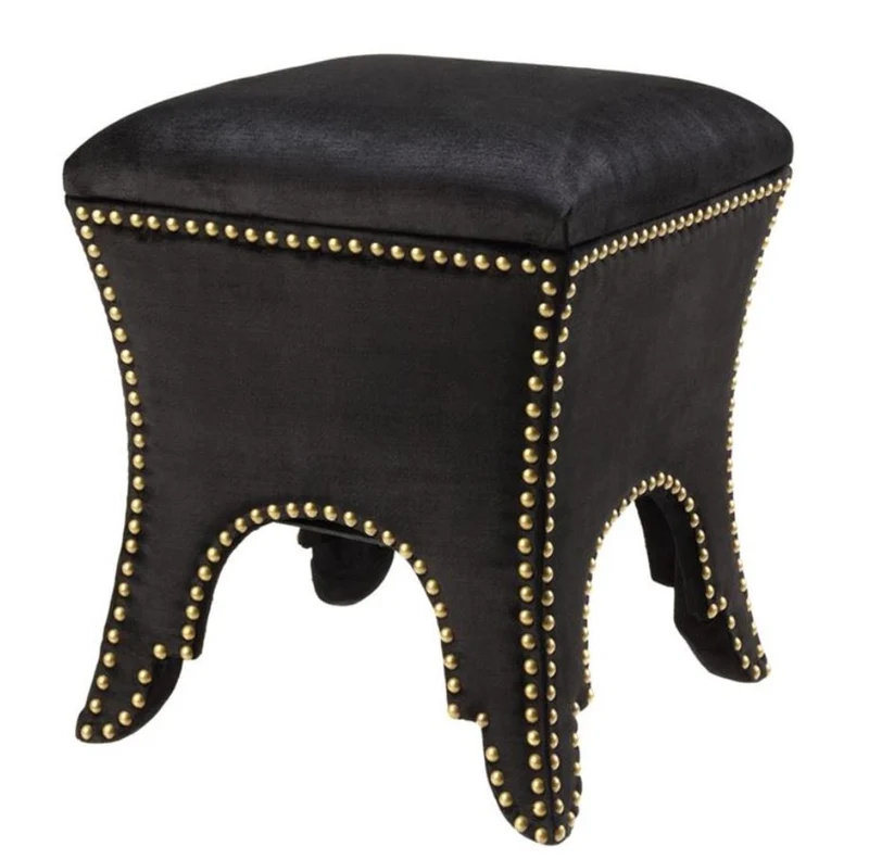 Casa Padrino Luxus Hocker Schwarz 39 x 39 x H. 45 cm - Hotel Möbel
