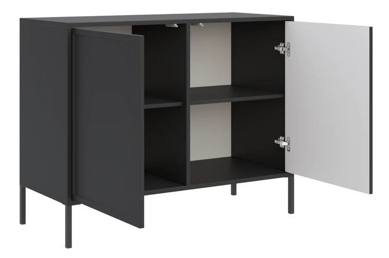 Velveto 100 cm zweiflügelige Kommode in Schwarz