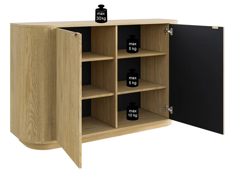 Zweittürige Kommode Coru 140 cm Eiche Cremona Torro