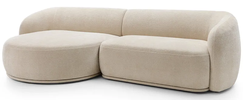 Modulares Ecksofa Bommo L-förmig linksseitig beige Chenille