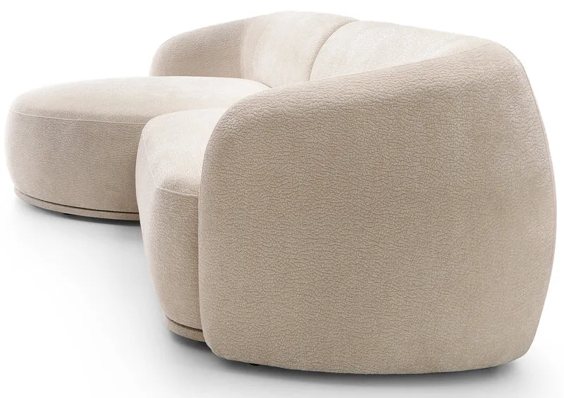 Modulares Ecksofa Bommo L-förmig linksseitig beige Chenille