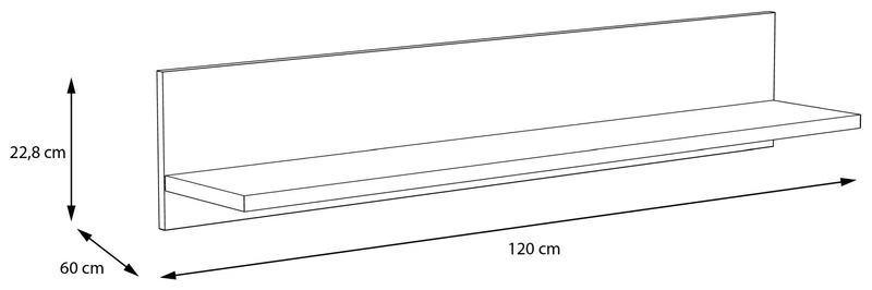 Wandboard CLIF 120 cm Optik: Old Wood Vintage von Forte