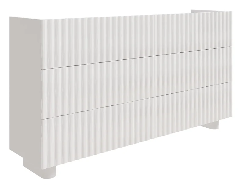 Kommode mit sechs Schubladen Fiorra 147 cm weiß Hochglanz