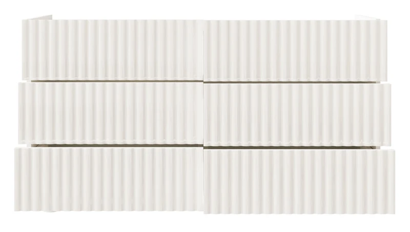 Kommode mit sechs Schubladen Fiorra 147 cm weiß Hochglanz