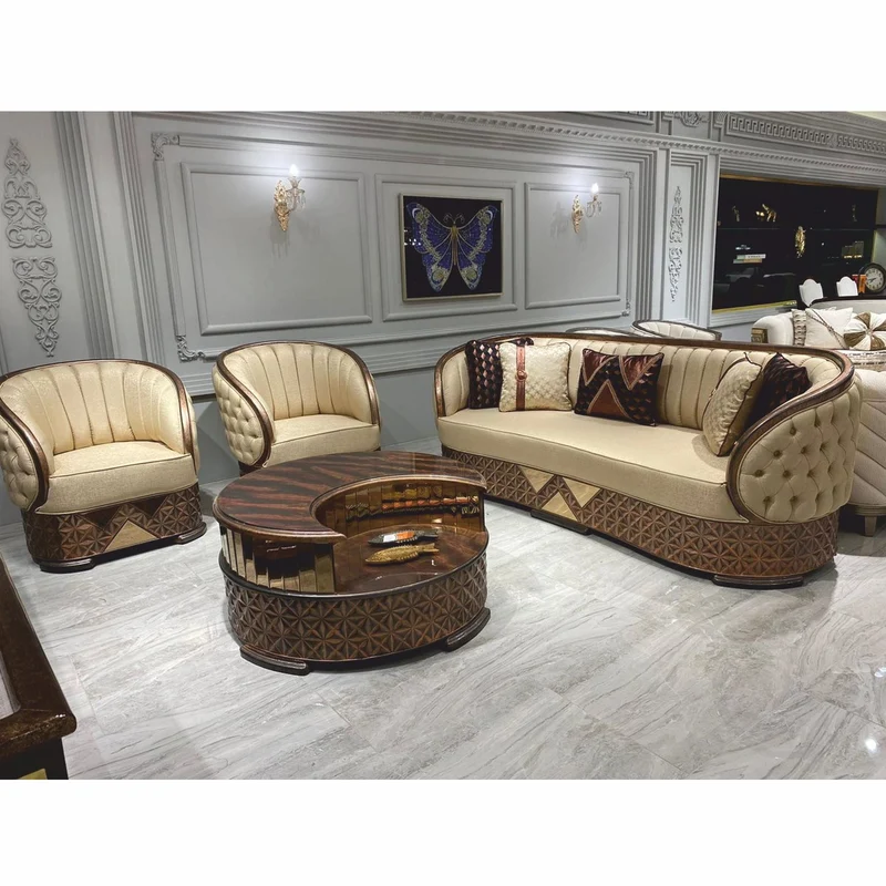 Casa Padrino Luxus Art Deco Sessel Gold / Kupfer / Grau - Wohnzimmer Möbel
