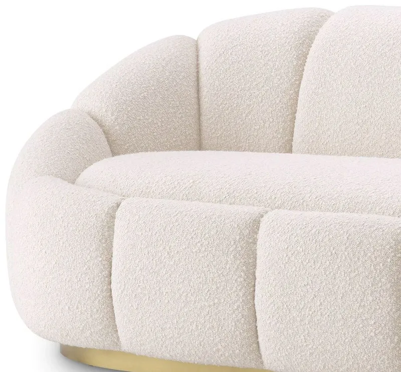 Casa Padrino Luxus Sofa Creme / Messing 230 x 80 x H. 71 cm - Wohnzimmer & Hotel Sofa - Wohnzimmer & Hotel Möbel - Luxus Kollektion