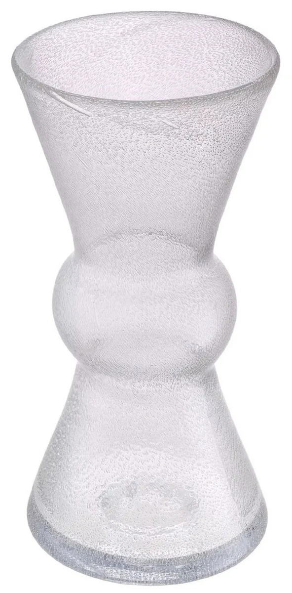 Casa Padrino Luxus Deko Glas Vase Ø 18 x H. 37 cm - Mundgeblasene Blumenvase - Deko Accessoires - Luxus Kollektion
