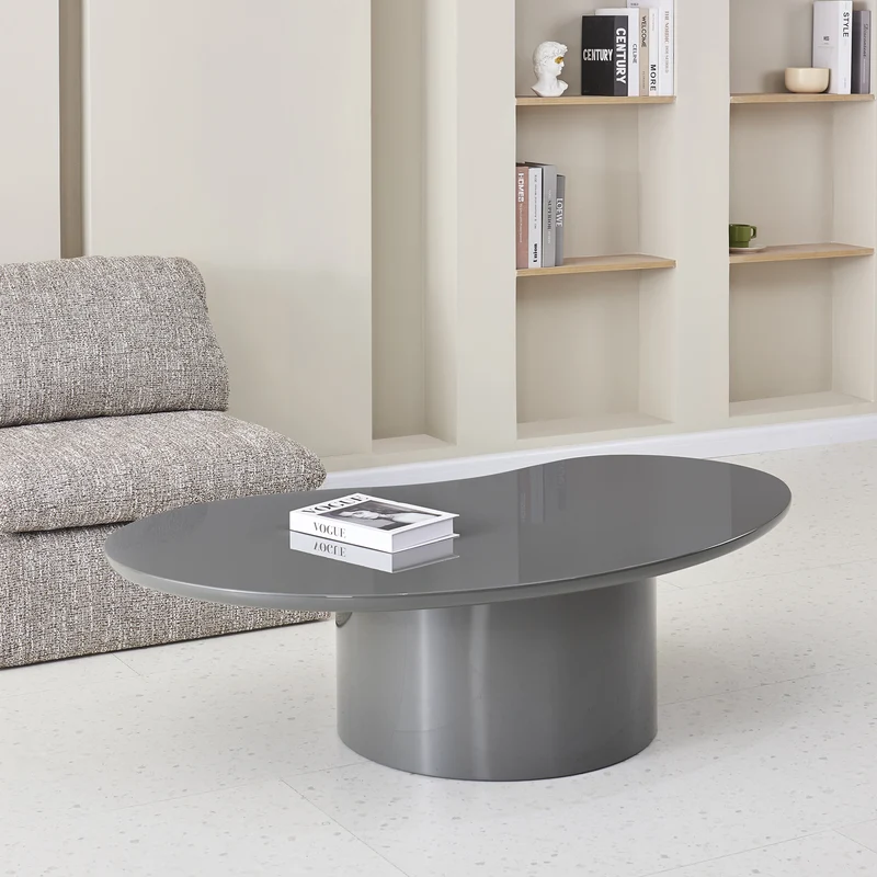 Tratesse Couchtisch 130x77 cm Grau Hochglanz