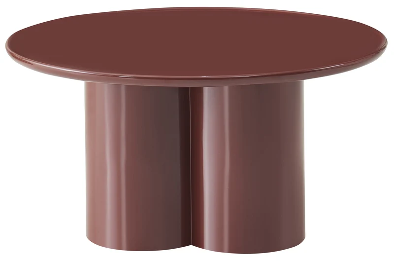 Runder Couchtisch Roulness 80 cm bordeaux Hochglanz