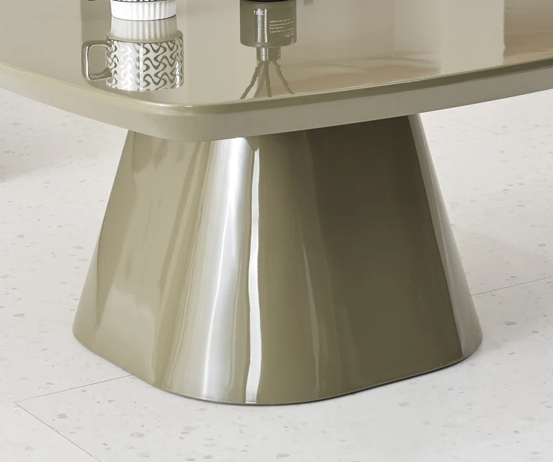 Adievent Couchtisch 80x80 cm olivgrün Hochglanz