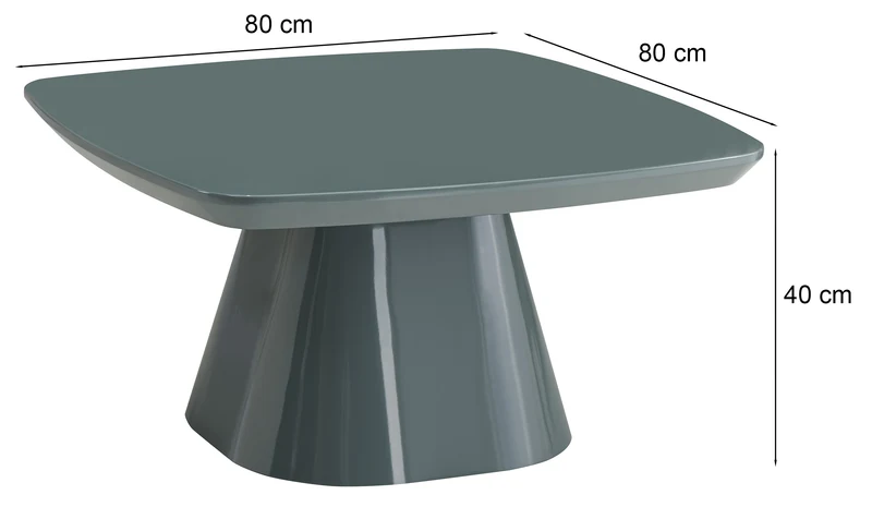 Adievent Couchtisch 80x80 cm olivgrün Hochglanz