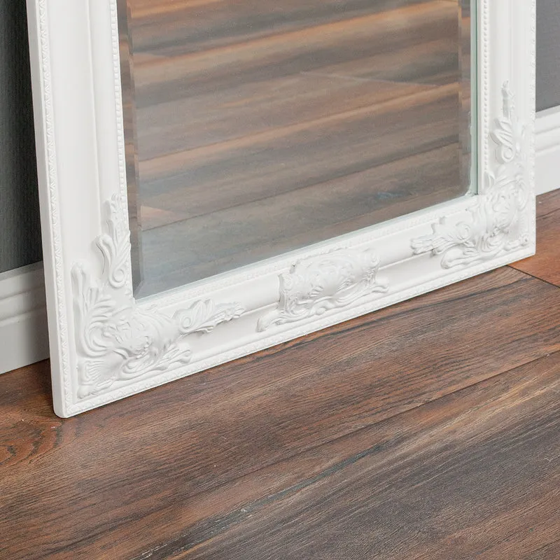 Eleganter Barock Spiegel BESSA 120x60cm weiss Holzrahmen