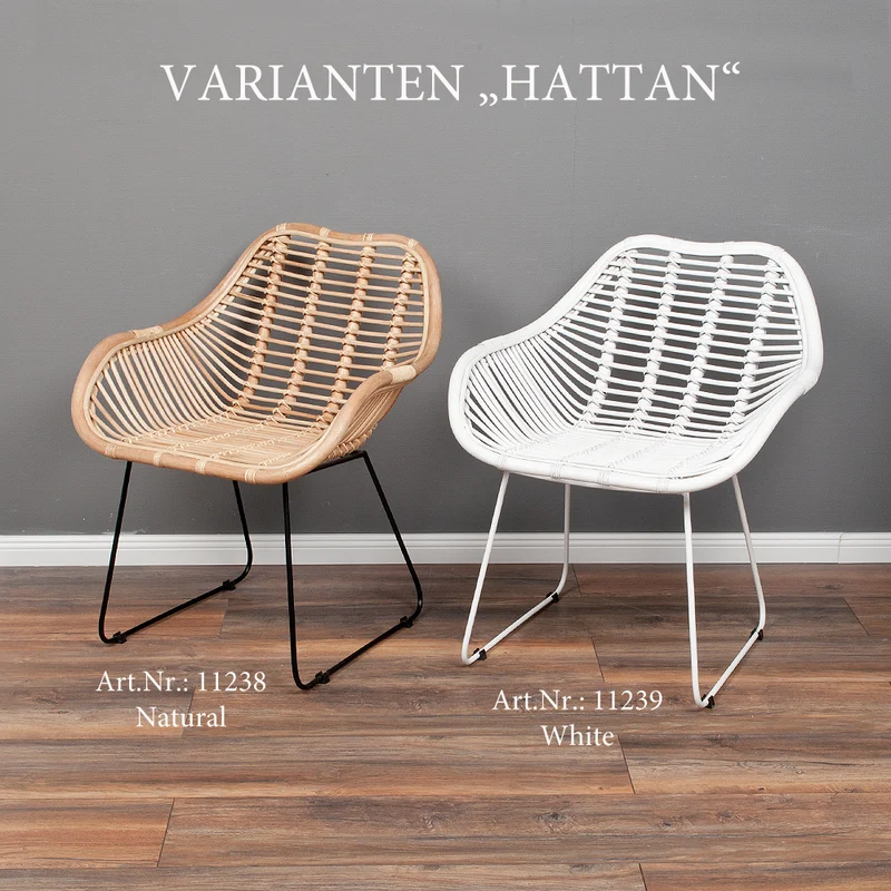 Rattan Armlehnenstuhl HATTAN White