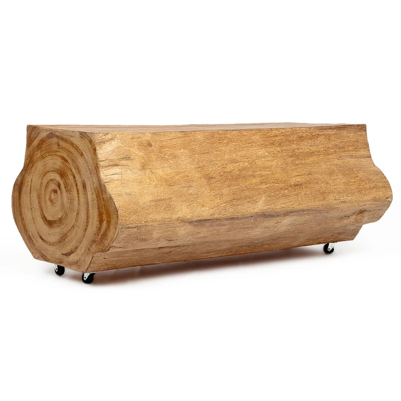 Individueller Couchtisch HOG 120cm Natural Teak Baumstamm