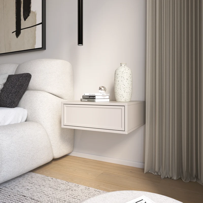 Hängender Nachttisch Velveto mit Schublade 50 cm Kaschmir