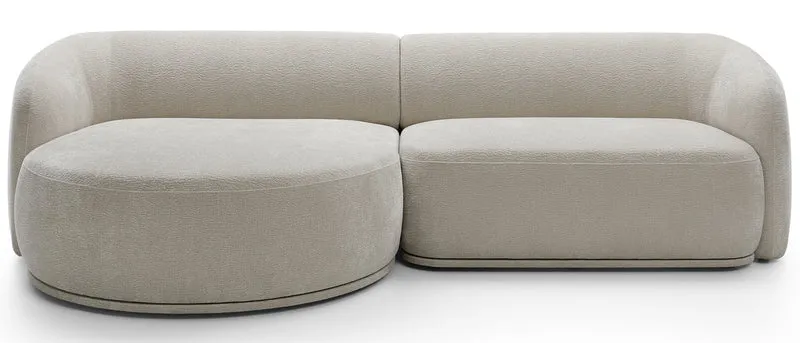 Modulares Ecksofa Bommo L-förmig linksseitig grau-beige Chenille