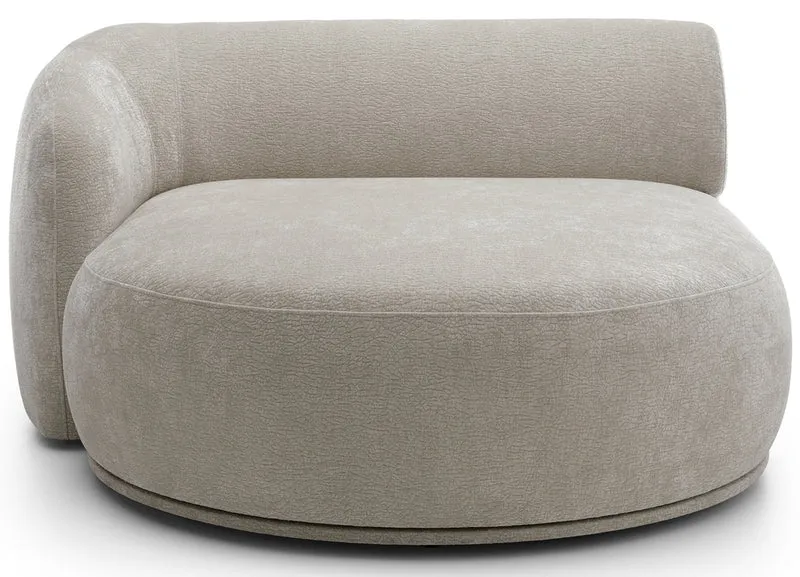 Modulare Eckcouch Bommo in L-Form mit Hocker, linksseitig, grau-beige Chenille