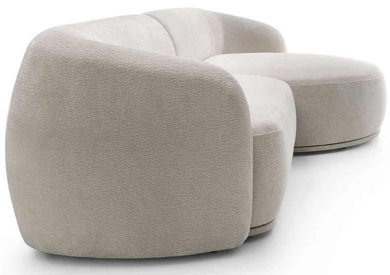 Modulares Ecksofa Bommo, L-förmig, rechtsseitig, grau-beige Chenille