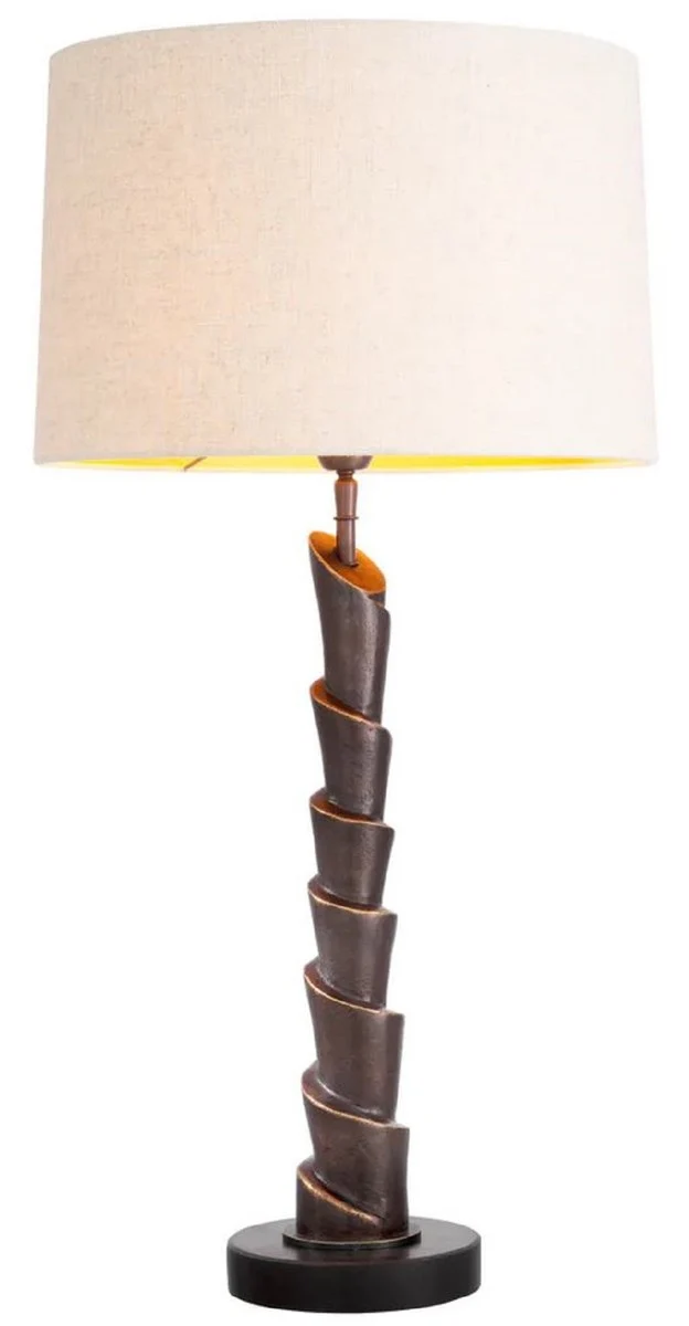 Casa Padrino Luxus Tischleuchte Bronze / Schwarz / Creme H. 80 cm