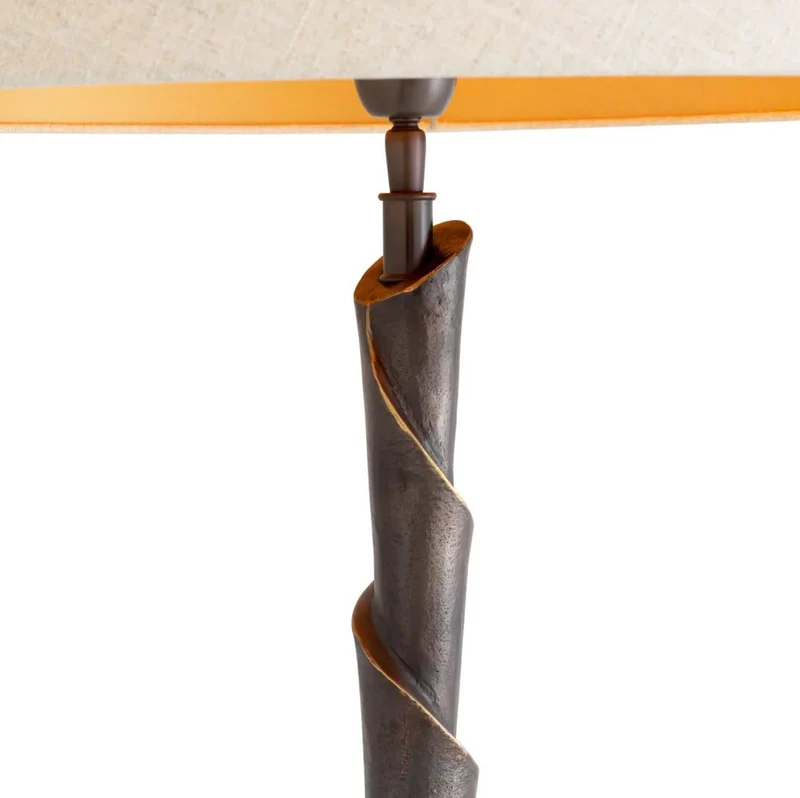 Casa Padrino Luxus Tischleuchte Bronze / Schwarz / Creme H. 80 cm