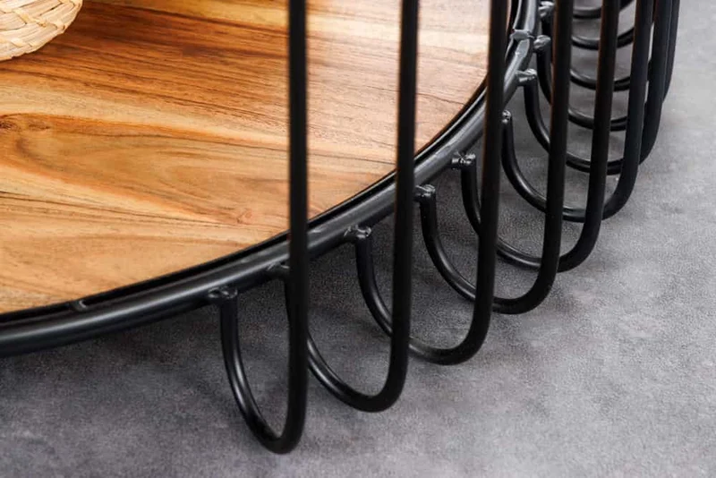 Moderner Massivholz Couchtisch PRAWDA 70cm Akazie natur