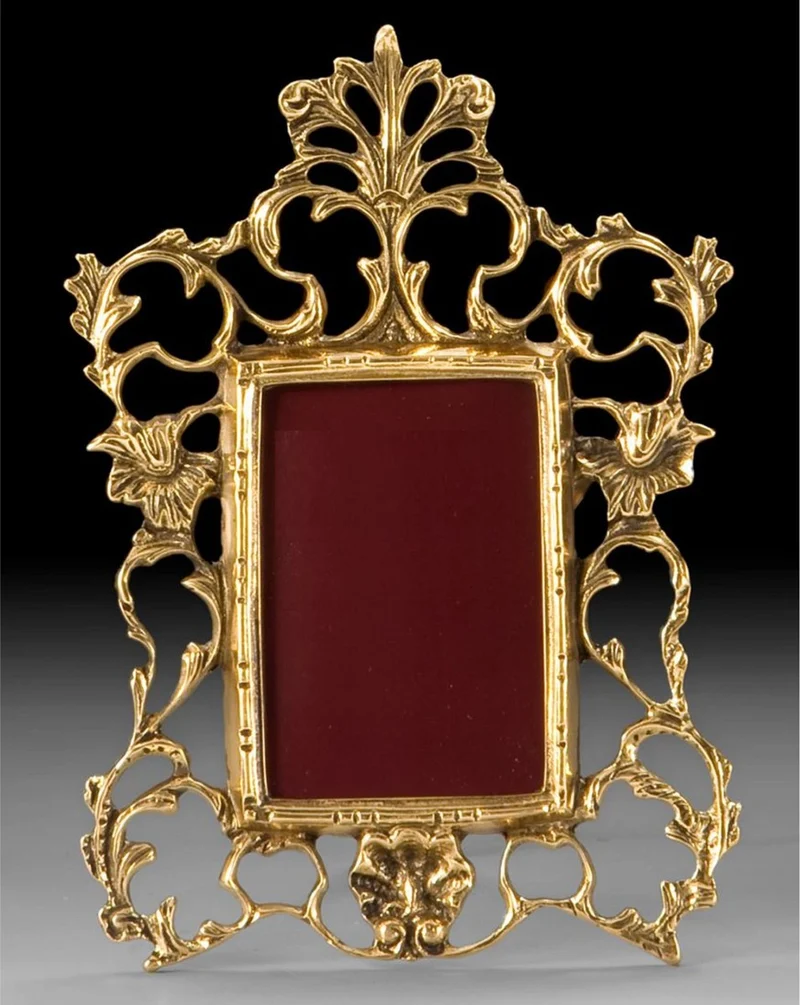 Casa Padrino Luxus Barock Bilderrahmen Gold 19 x H. 26 cm - Handgefertigter Barockstil Bronze Bilderrahmen - Barock Deko Accessoires - Edel & Prunkvoll