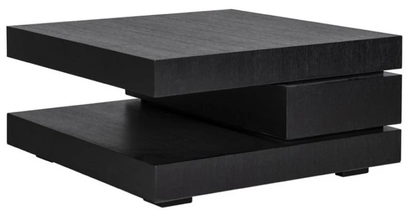 Casa Padrino Luxus Couchtisch Schwarz 90 x 90 x H. 42 cm - Quadratischer Massivholz Wohnzimmertisch - Wohnzimmer Möbel - Luxus Möbel - Luxus Einrichtung