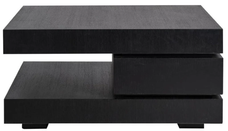Casa Padrino Luxus Couchtisch Schwarz 90 x 90 x H. 42 cm - Quadratischer Massivholz Wohnzimmertisch - Wohnzimmer Möbel - Luxus Möbel - Luxus Einrichtung