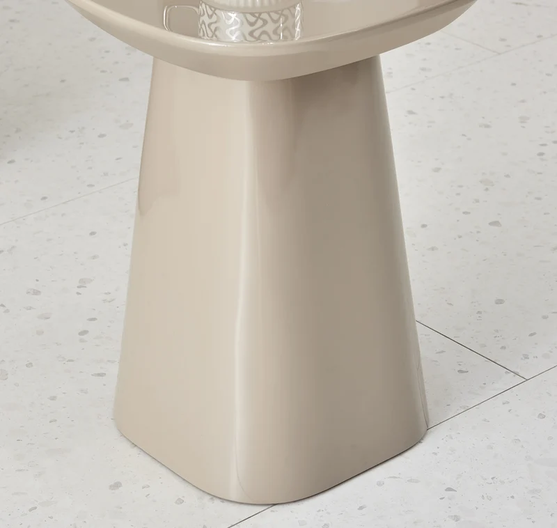 Beistelltisch Corriar 35x35 cm beige Hochglanz