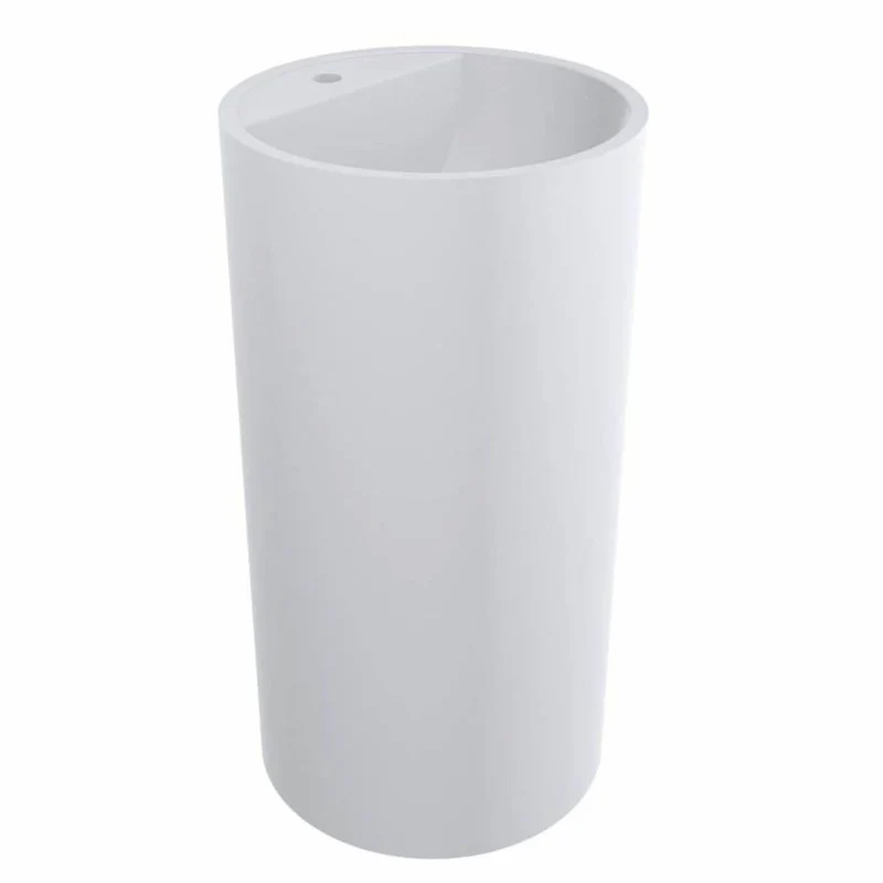 Casa Padrino Luxus Standwaschbecken Weiß Ø 46 x H. 88 cm - Badezimmer Accessoires