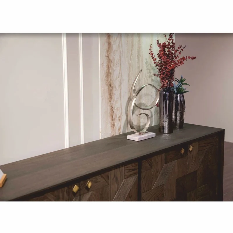 Casa Padrino Luxus Sideboard mit 4 Türen Braun / Messing 210 cm - Luxus Möbel