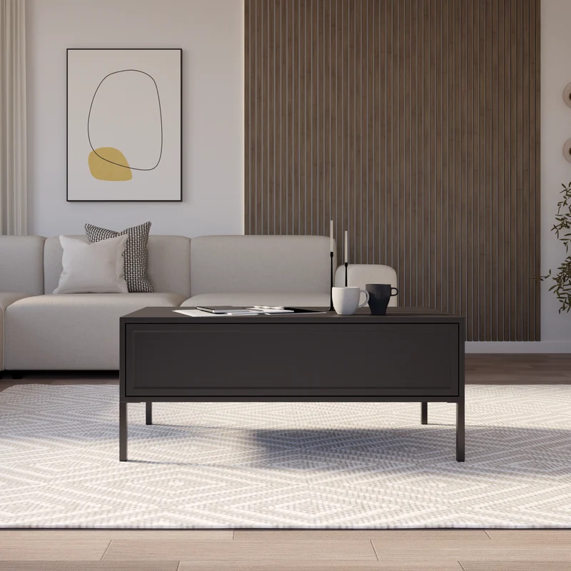 Velveto Couchtisch mit Schublade 100x50 cm schwarz