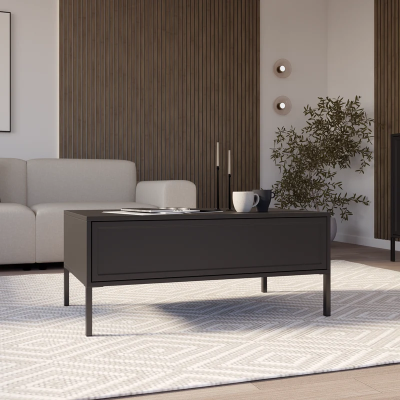 Velveto Couchtisch mit Schublade 100x50 cm schwarz