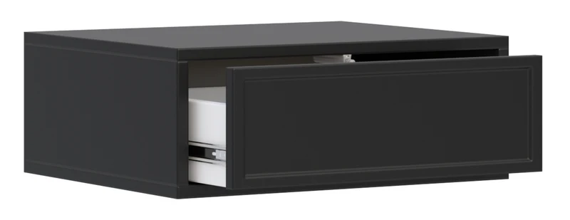 Hängender Nachttisch Velveto mit Schublade 50 cm schwarz