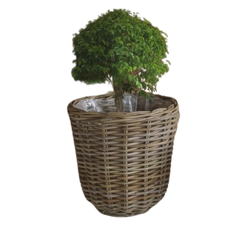 Natur Rattan Pflanzkorb BORKUM Kubu Grey ca.40cm Pflanztopf