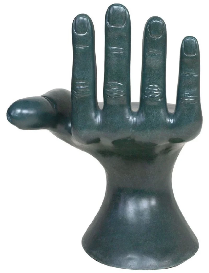 Casa Padrino Luxus Designer Stuhl Hand Ozeanblau 60 x 50 x H. 89 cm - Fiberglas Stuhl - Luxus Möbel - Designer Möbel - Fiberglas Möbel