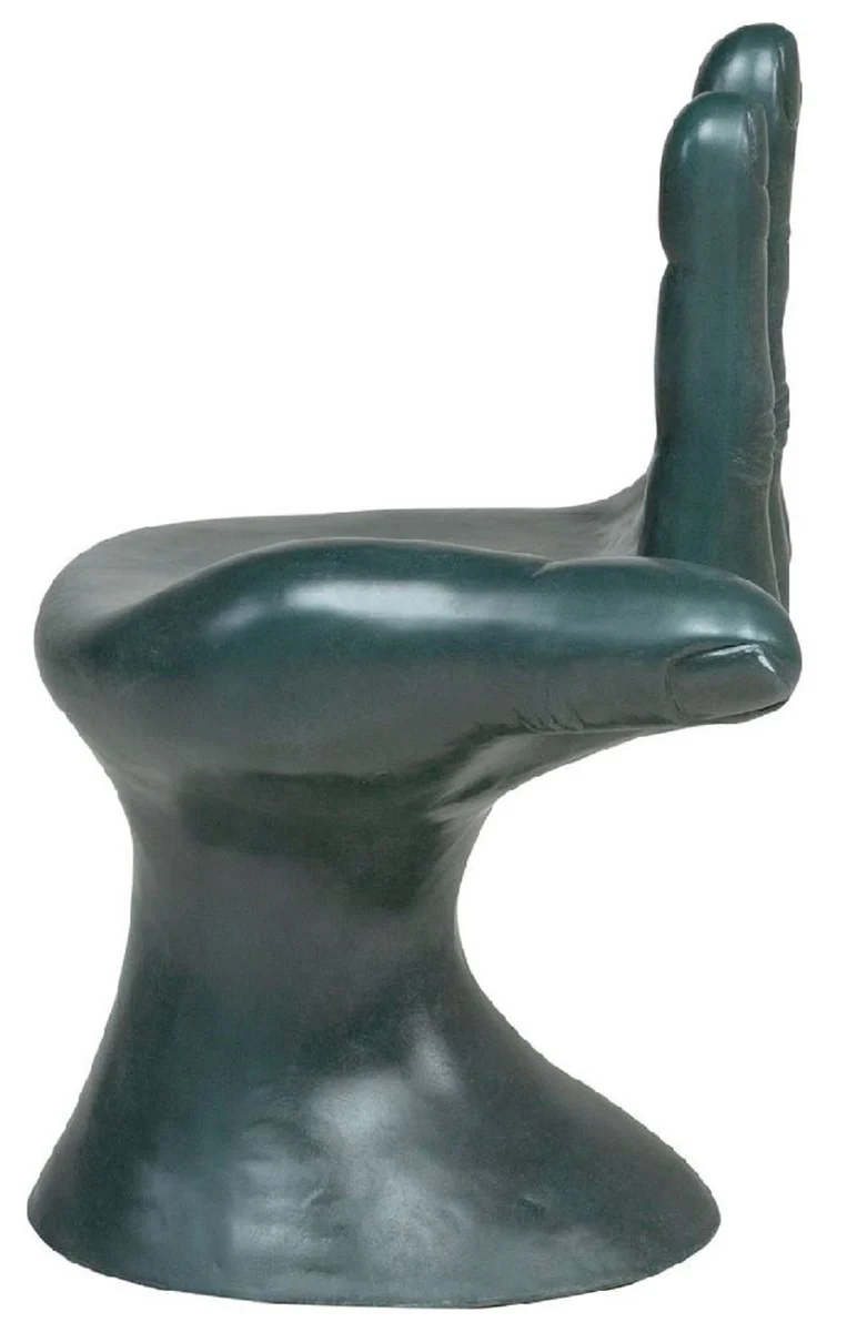 Casa Padrino Luxus Designer Stuhl Hand Ozeanblau 60 x 50 x H. 89 cm - Fiberglas Stuhl - Luxus Möbel - Designer Möbel - Fiberglas Möbel