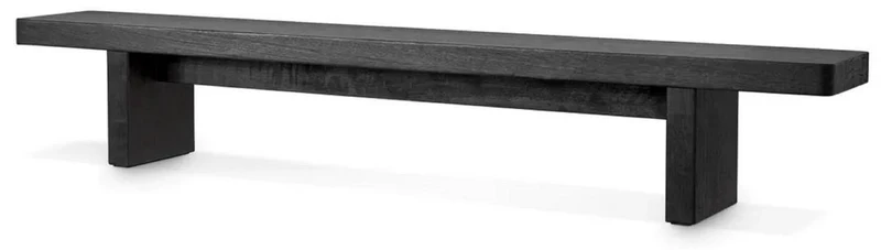 Casa Padrino Luxus Couchtisch Schwarz 240 x 35 x H. 41 cm - Riesiger Massivholz Wohnzimmertisch - Wohnzimmer Möbel - Hotel Möbel - Luxus Möbel - Luxus Einrichtung