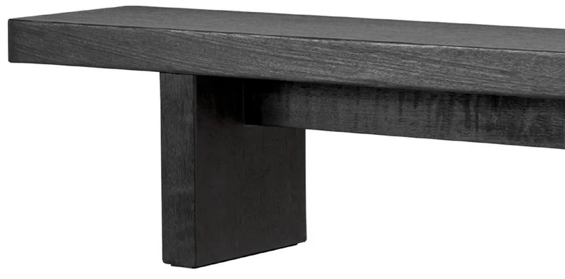 Casa Padrino Luxus Couchtisch Schwarz 240 x 35 x H. 41 cm - Riesiger Massivholz Wohnzimmertisch - Wohnzimmer Möbel - Hotel Möbel - Luxus Möbel - Luxus Einrichtung