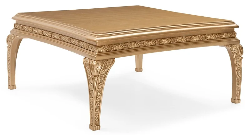 Casa Padrino Luxus Barock Couchtisch Gold - Quadratischer Barockstil Wohnzimmertisch - Barockstil Wohnzimmer Möbel - Handgefertigte Barock Möbel - Luxus Möbel im Barockstil - Edel & Prunkvoll