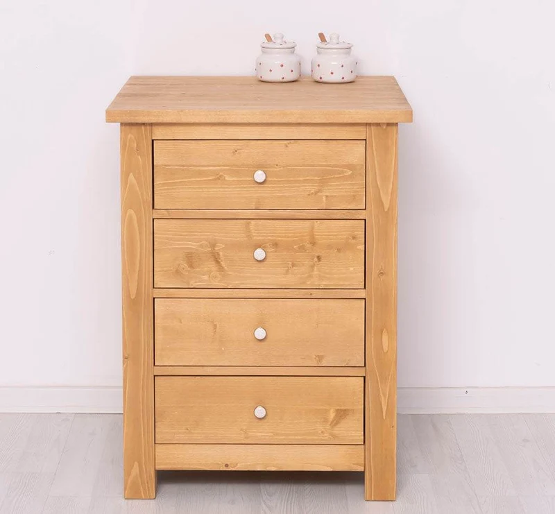 Küchenmodul aus Massivholz mit 4 Schubladen