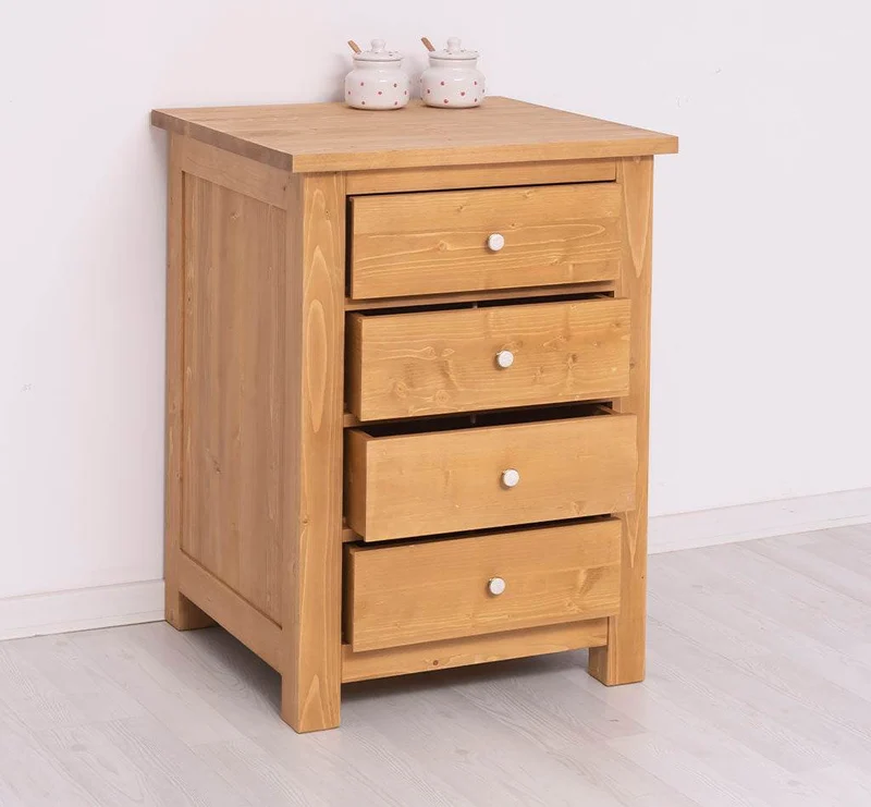 Küchenmodul aus Massivholz mit 4 Schubladen