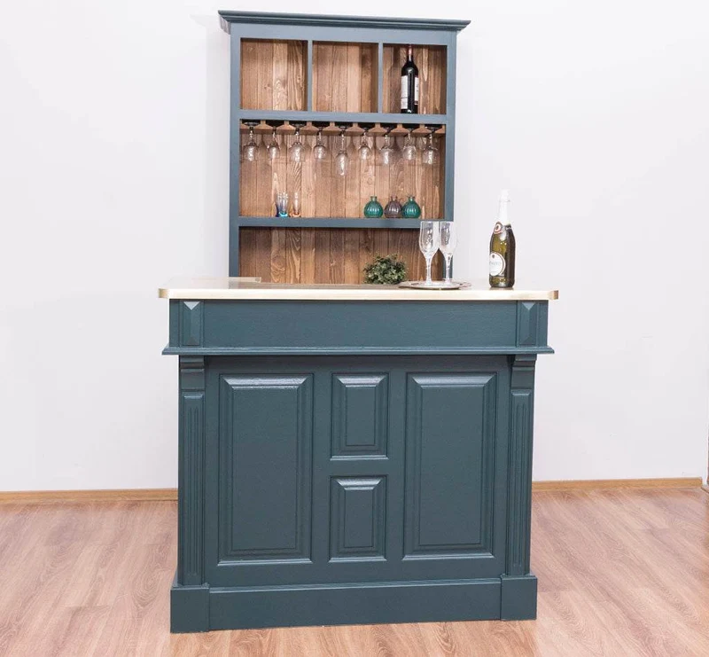 Bar-Set bestehend aus Empfangstheke| Bartresen und Buffetschrank mit Glashalterungen