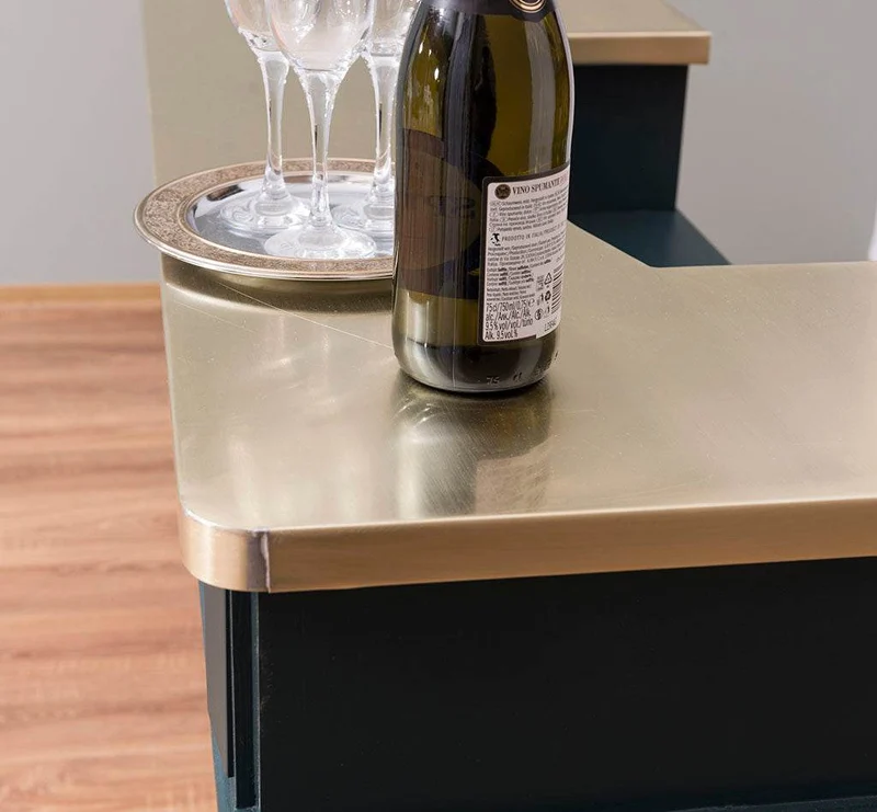 Bar-Set bestehend aus Empfangstheke| Bartresen und Buffetschrank mit Glashalterungen